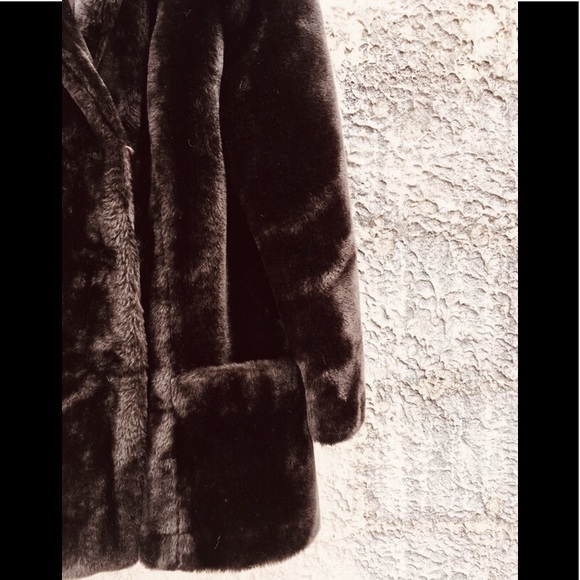 Fuzzy Teddy Coat Dark Brown - Picture 3 of 5